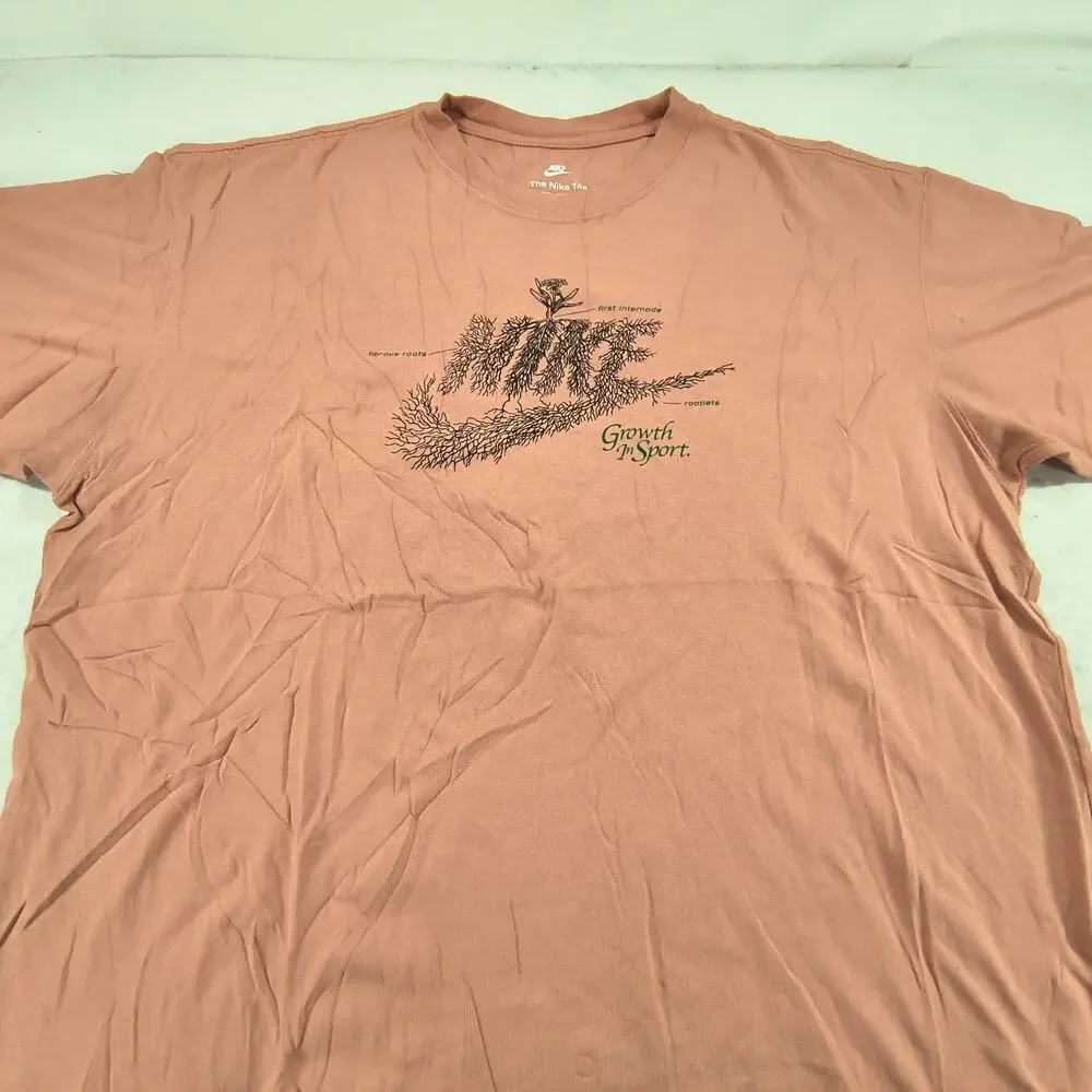 Nike Tee Growth In Sport Graphic Crew Neck Shirt Mens Size Extra Large XL Pink